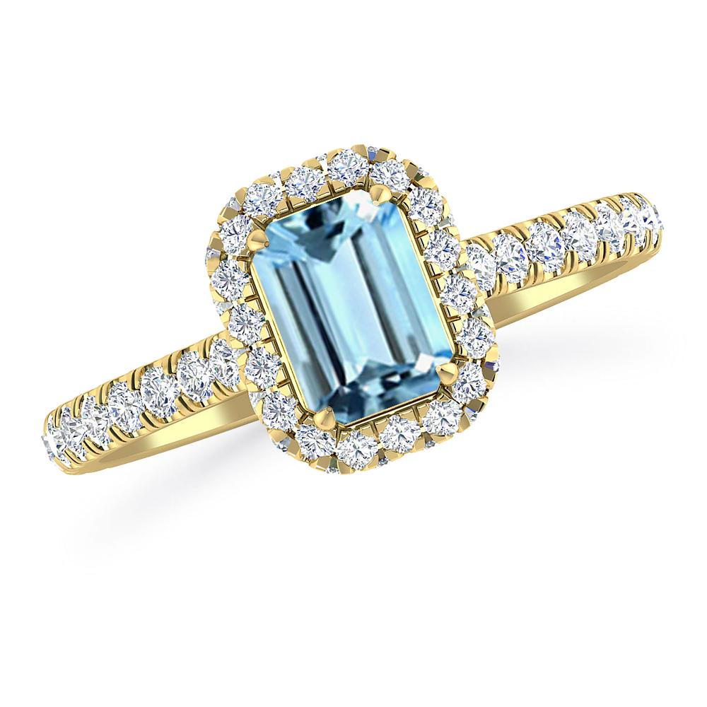 Yellow Gold - Aquamarine