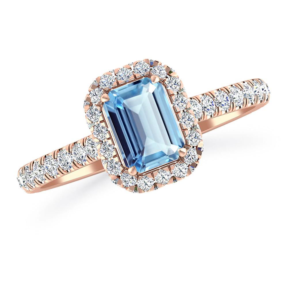 Rose Gold - Aquamarine