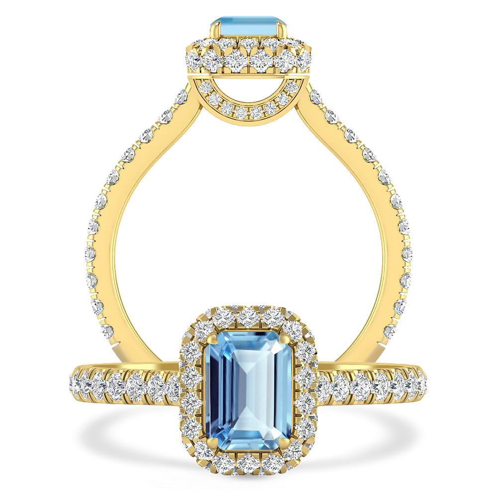 Yellow Gold - Aquamarine
