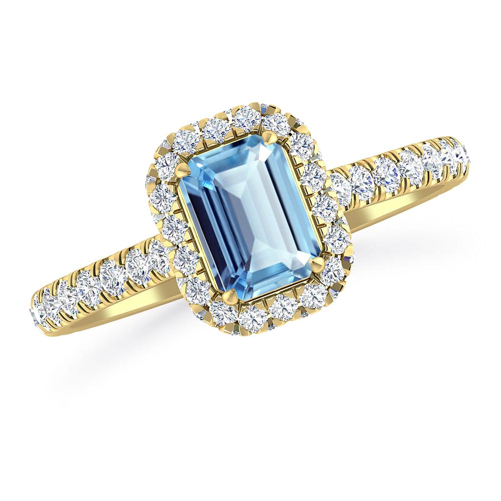 Yellow Gold - Aquamarine