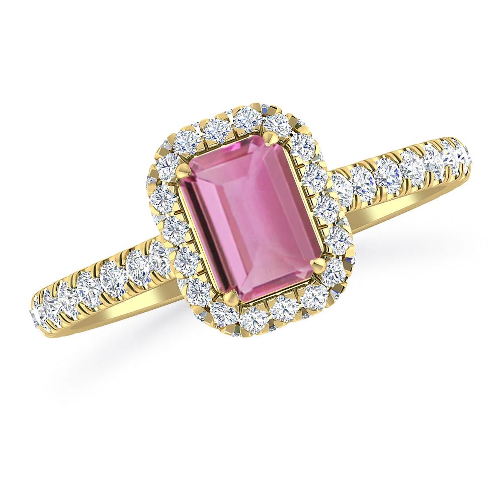 Yellow Gold - Pink Tourmaline