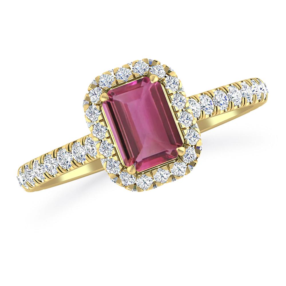 Yellow Gold - Pink Tourmaline