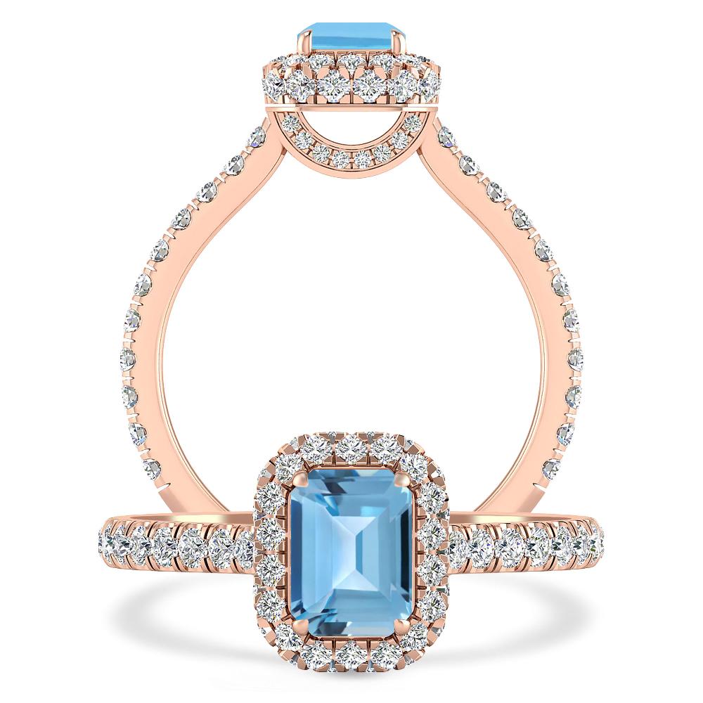 Rose Gold - Blue Topaz