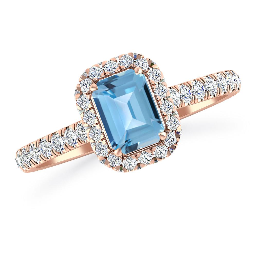 Rose Gold - Blue Topaz