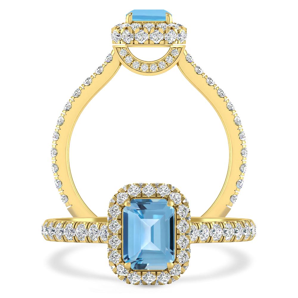 Yellow Gold - Blue Topaz