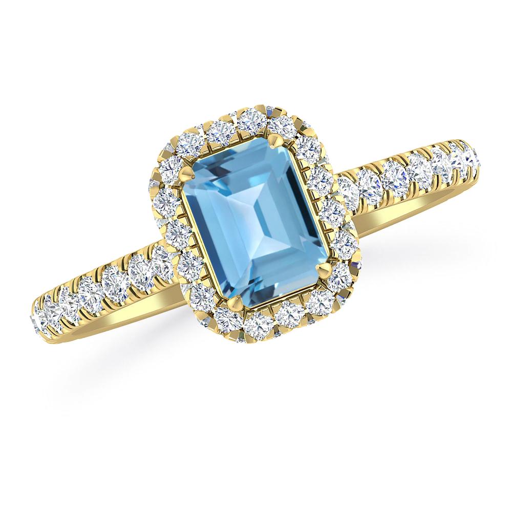 Yellow Gold - Blue Topaz