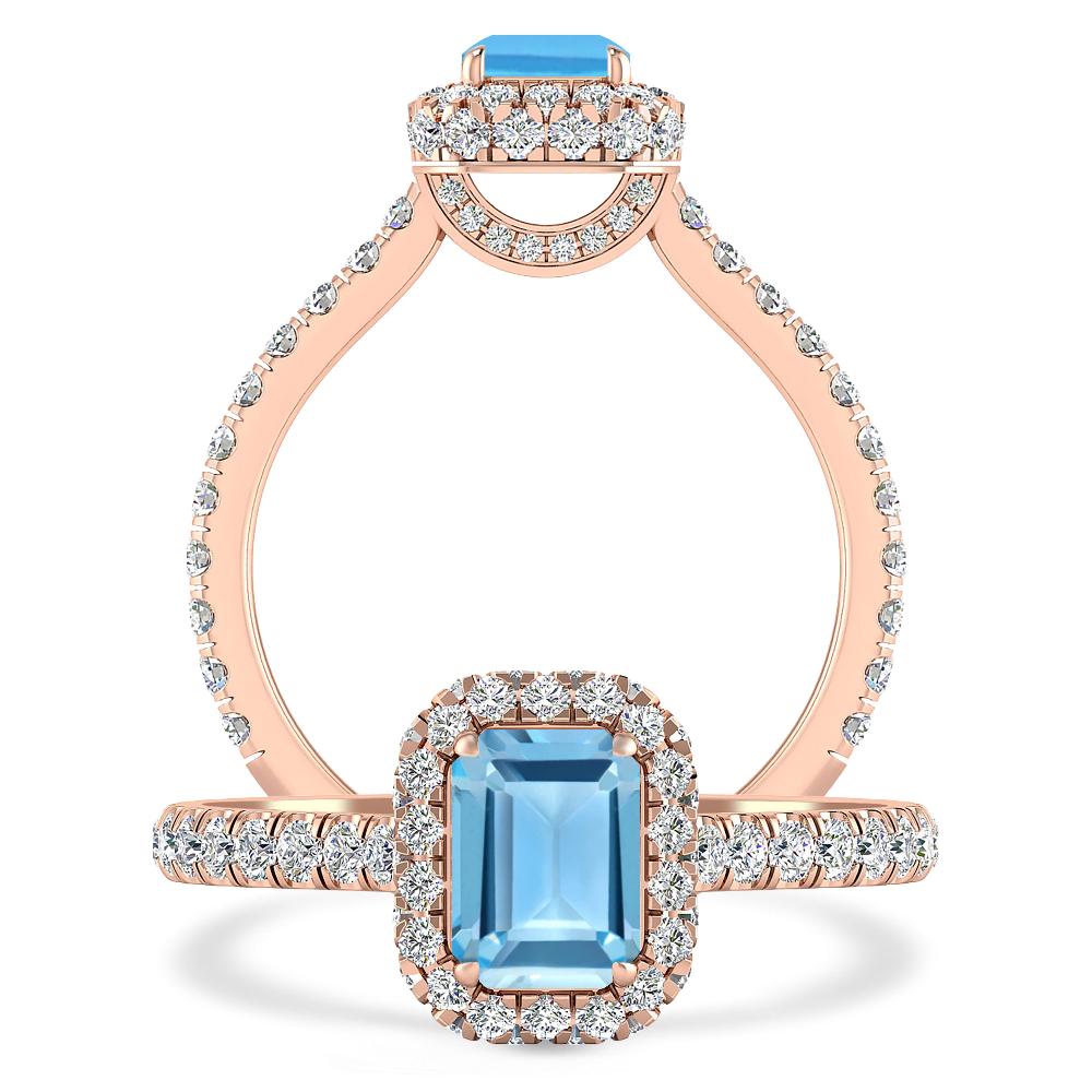 Rose Gold - Blue Topaz
