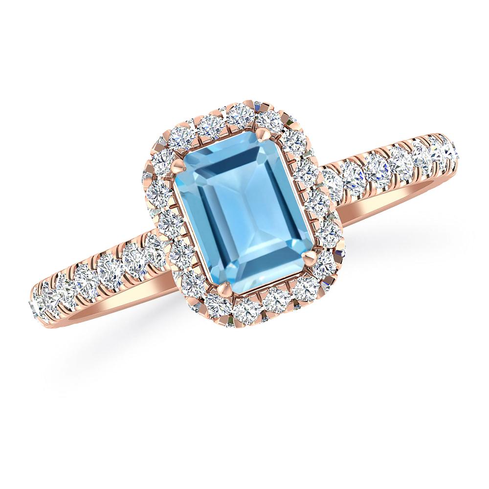 Rose Gold - Blue Topaz