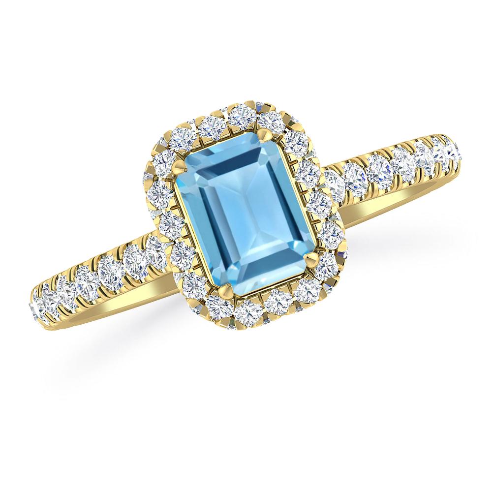 Yellow Gold - Blue Topaz