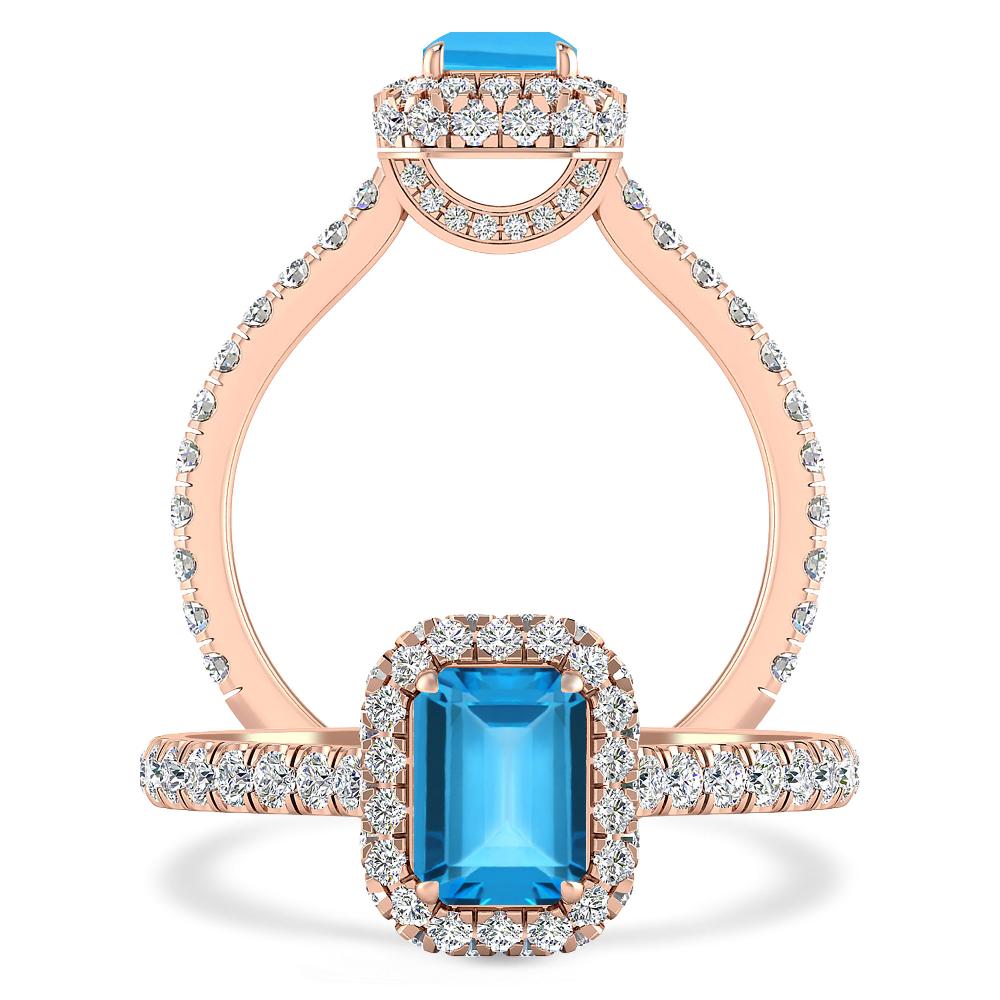 Rose Gold - Blue Topaz