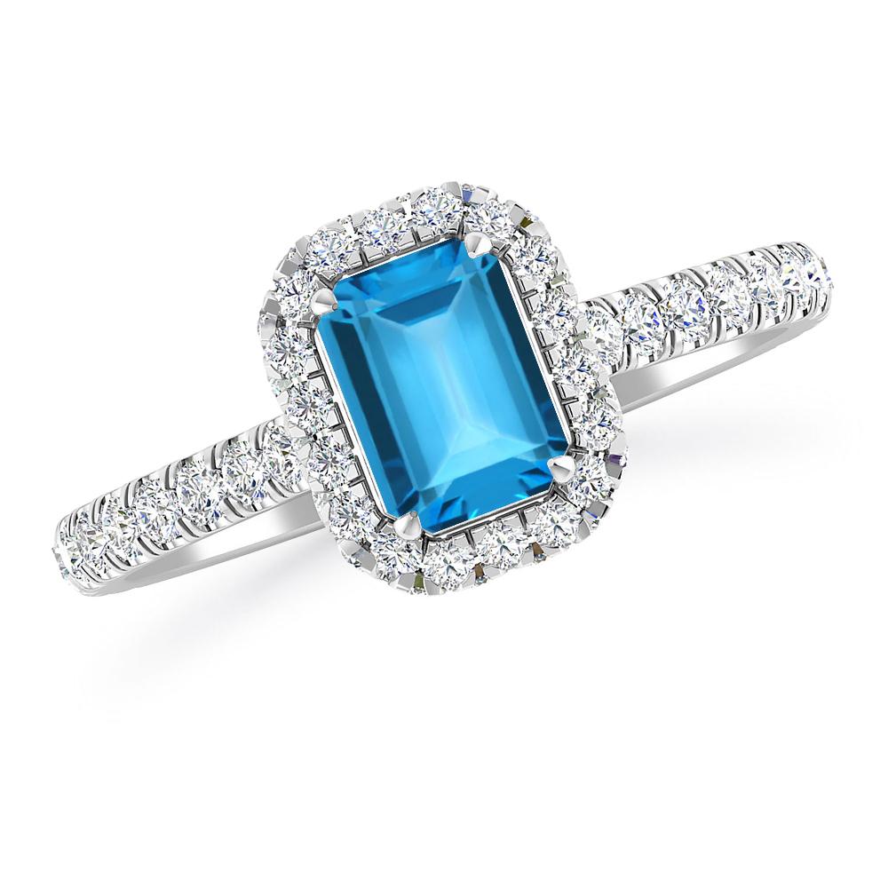 White Gold - Blue Topaz