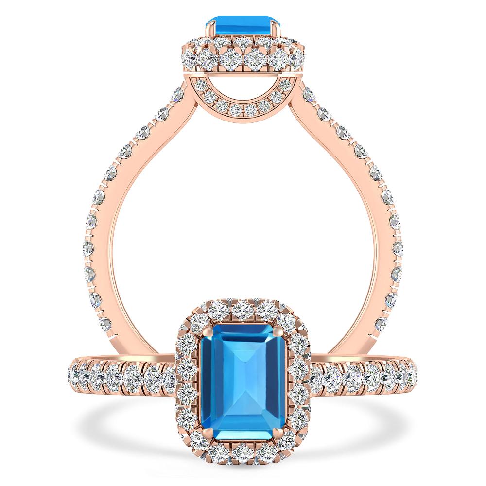 Rose Gold - Blue Topaz