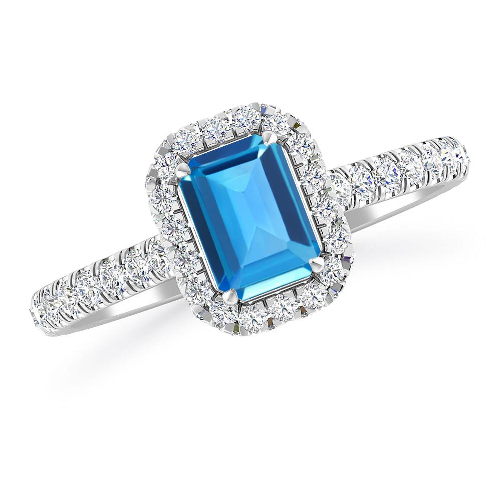 White Gold - Blue Topaz