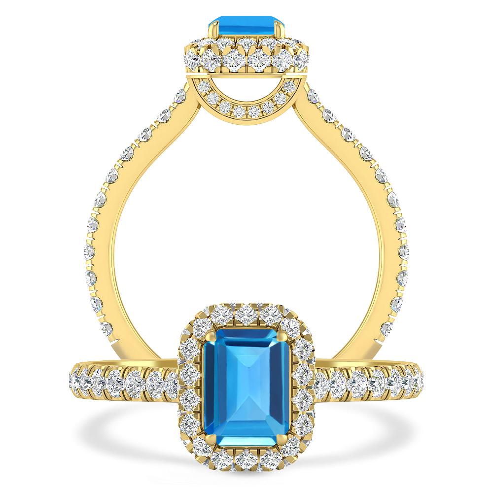 Yellow Gold - Blue Topaz