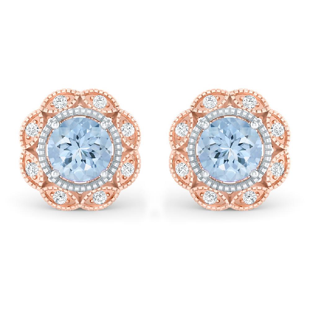 Rose Gold - Aquamarine