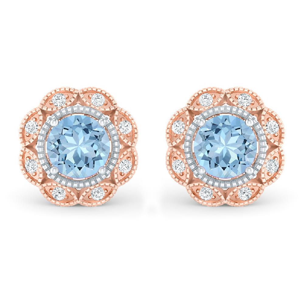 Rose Gold - Aquamarine