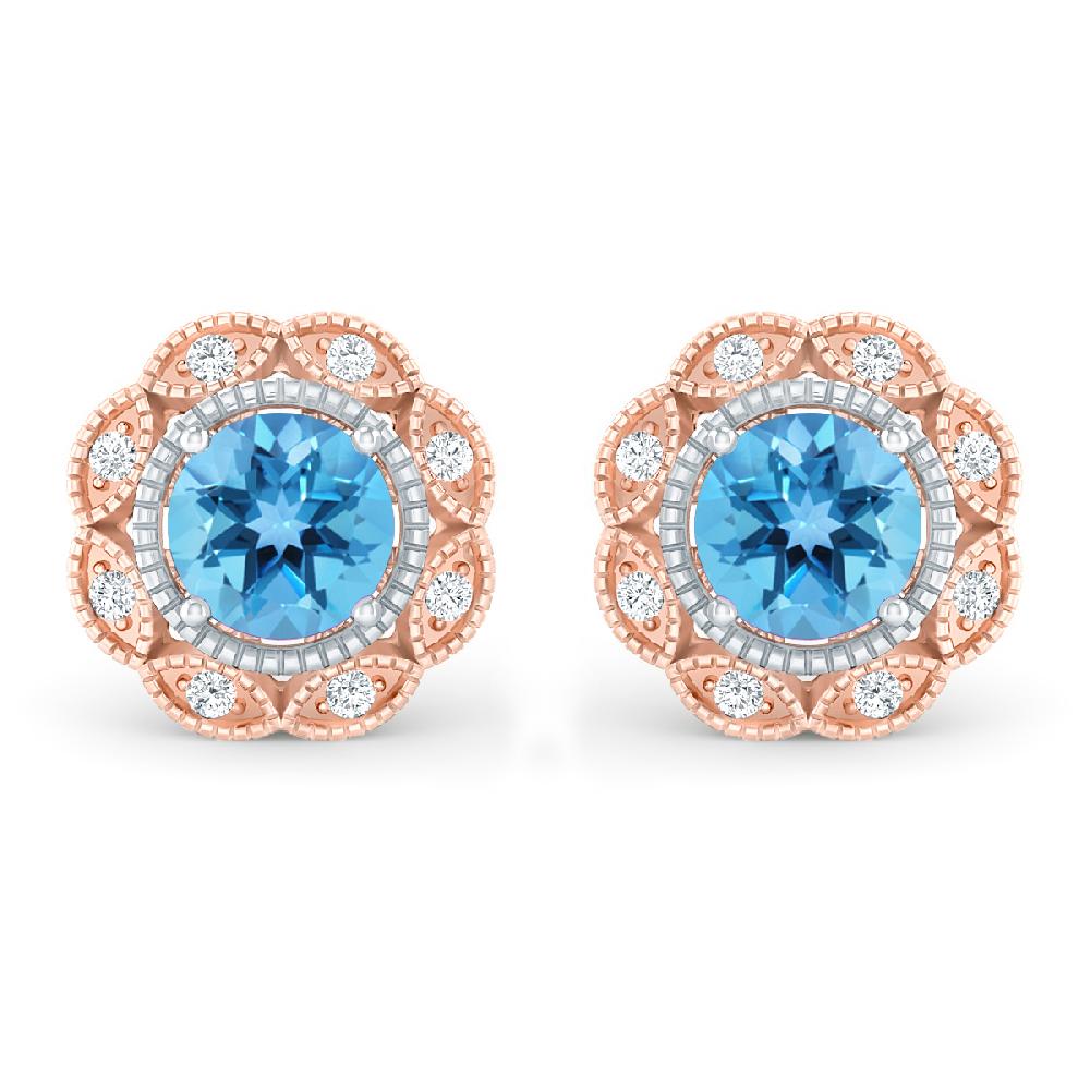 Rose Gold - Blue Topaz