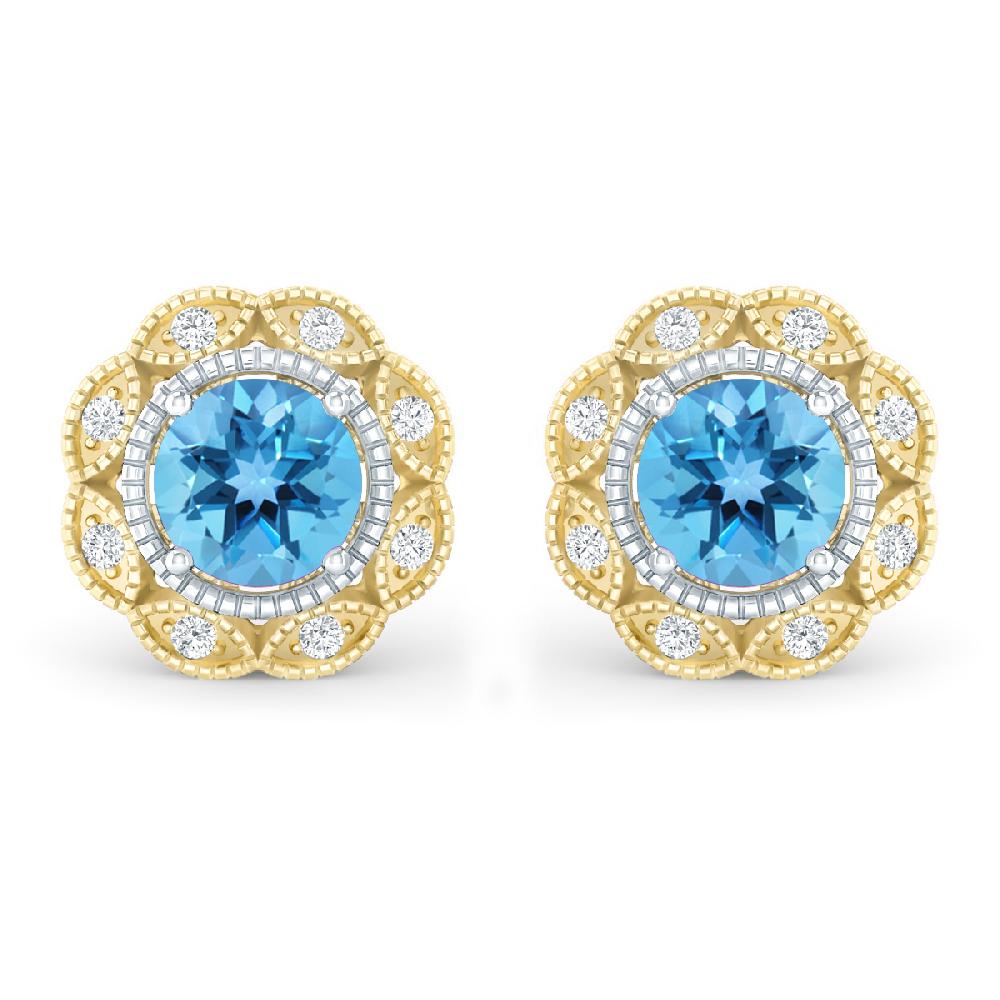 Yellow Gold - Blue Topaz