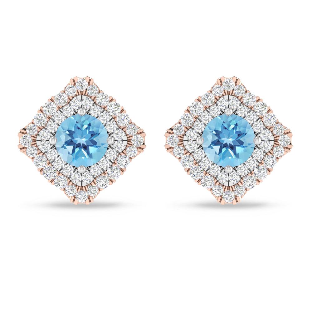 Rose Gold - Blue Topaz