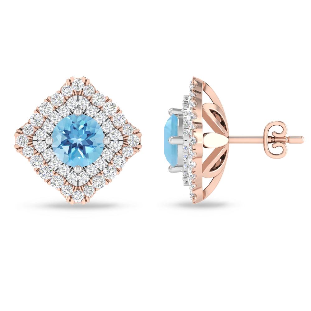 Rose Gold - Blue Topaz