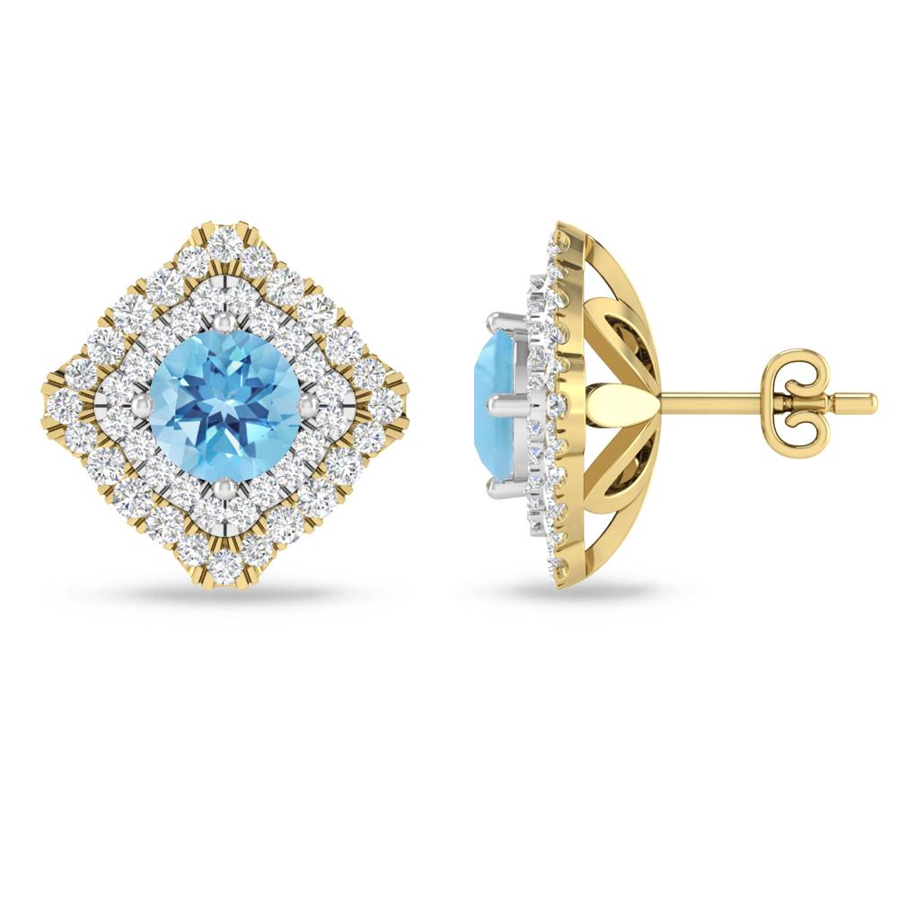 Yellow Gold - Blue Topaz
