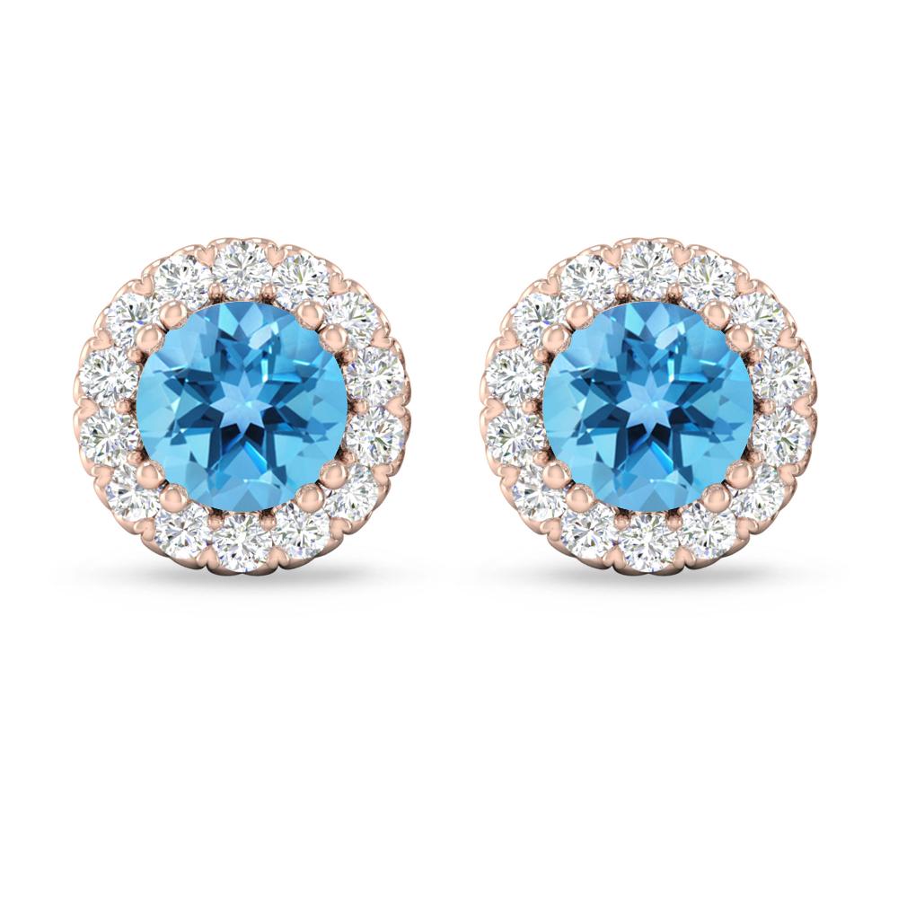 Rose Gold - Blue Topaz
