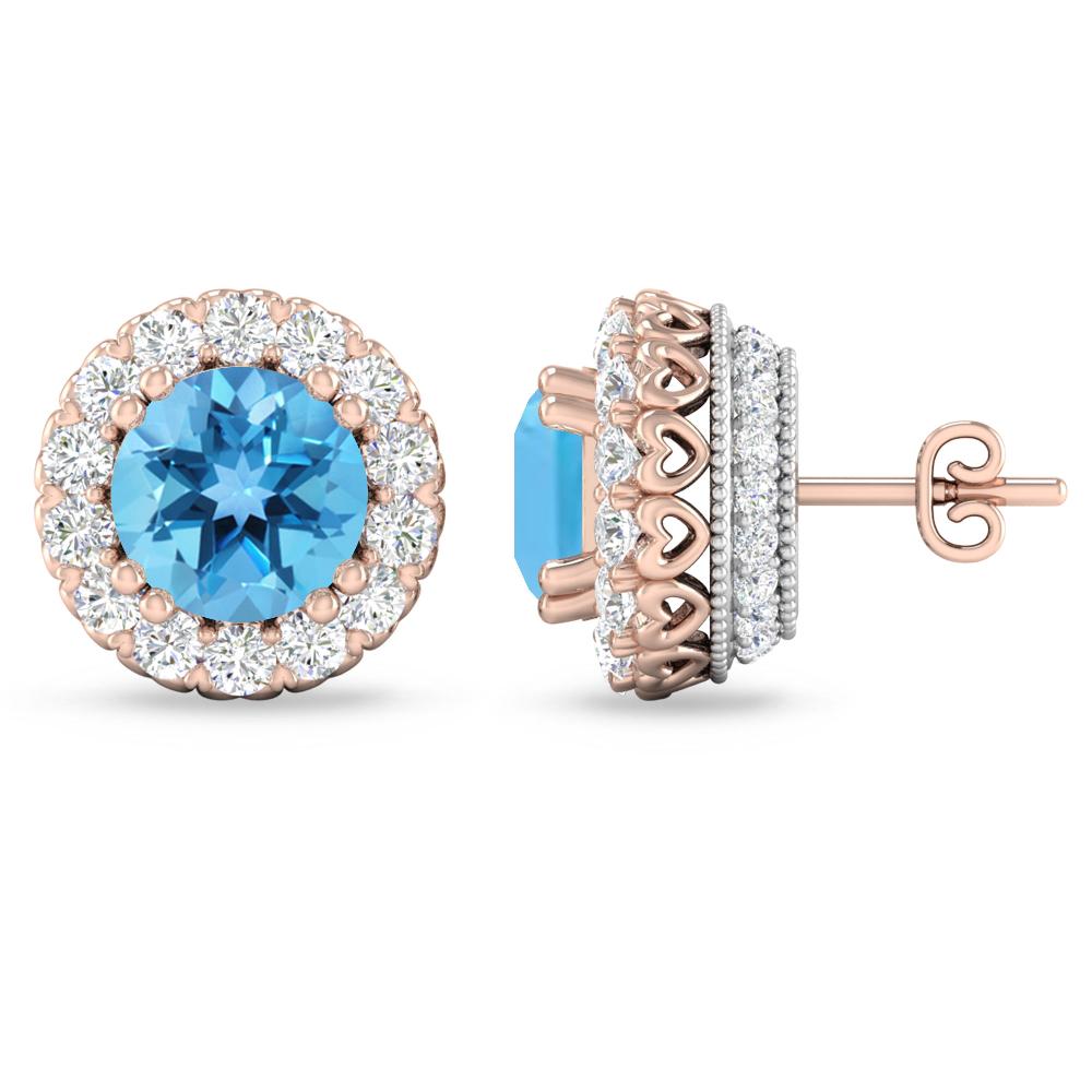Rose Gold - Blue Topaz