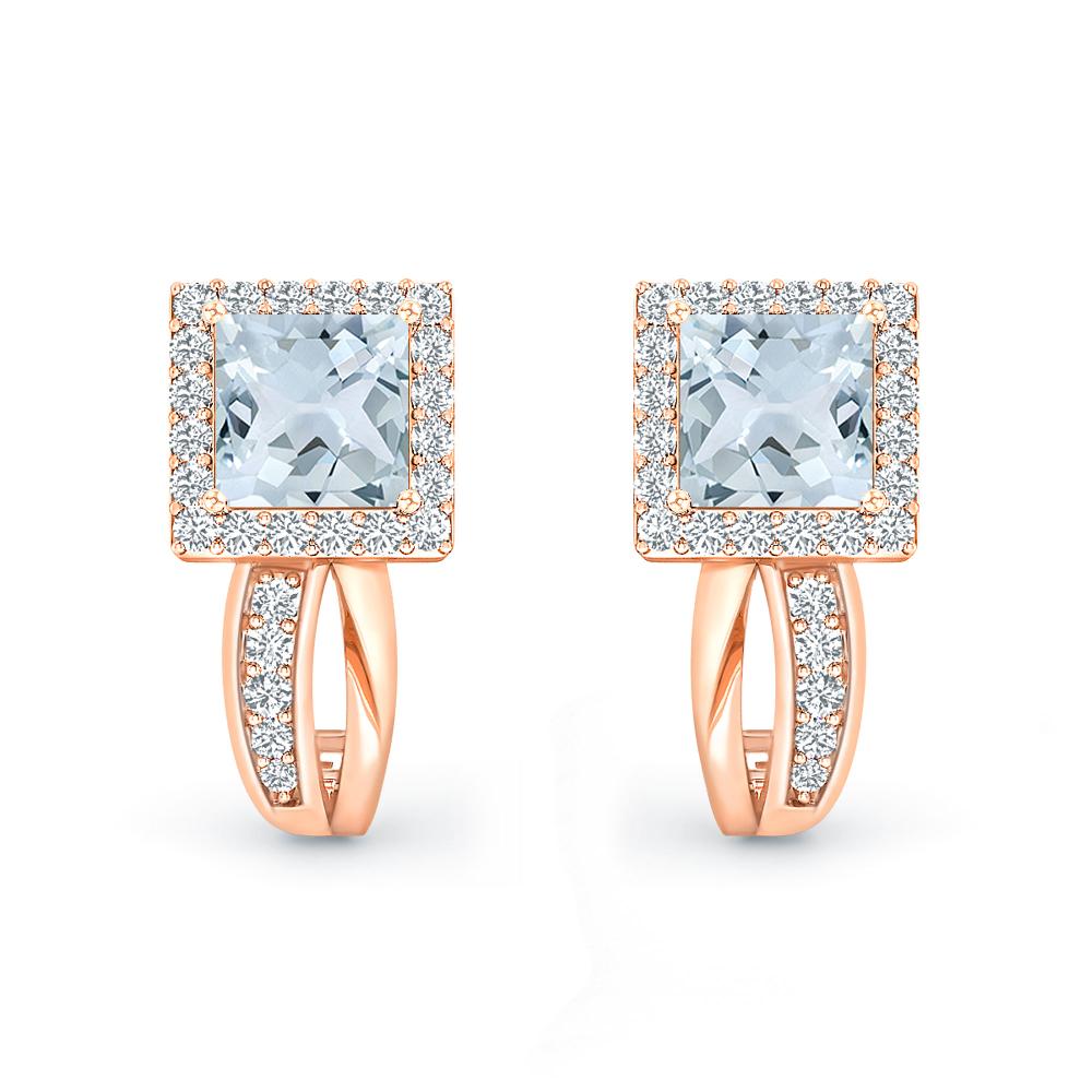 Rose Gold - Aquamarine
