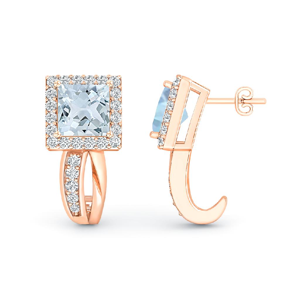 Rose Gold - Aquamarine