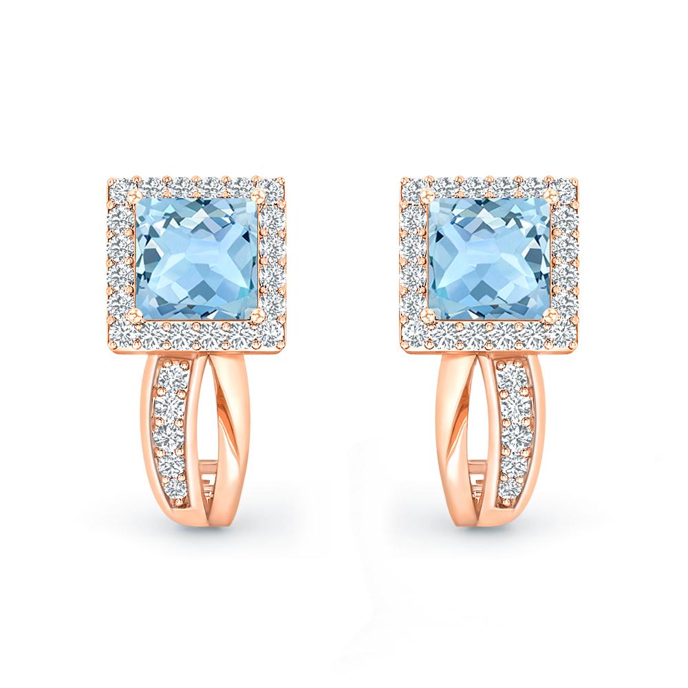 Rose Gold - Aquamarine
