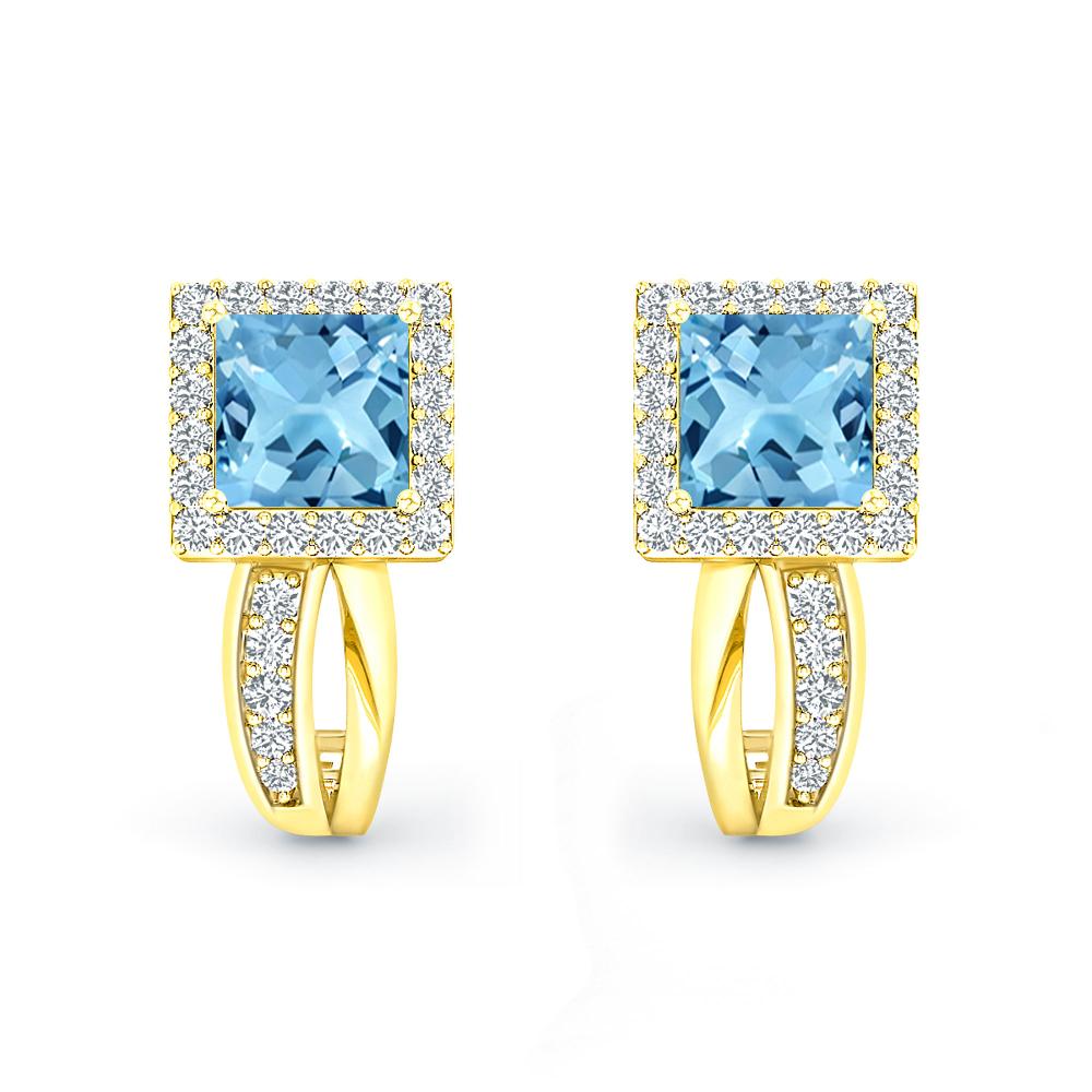 Yellow Gold - Blue Topaz