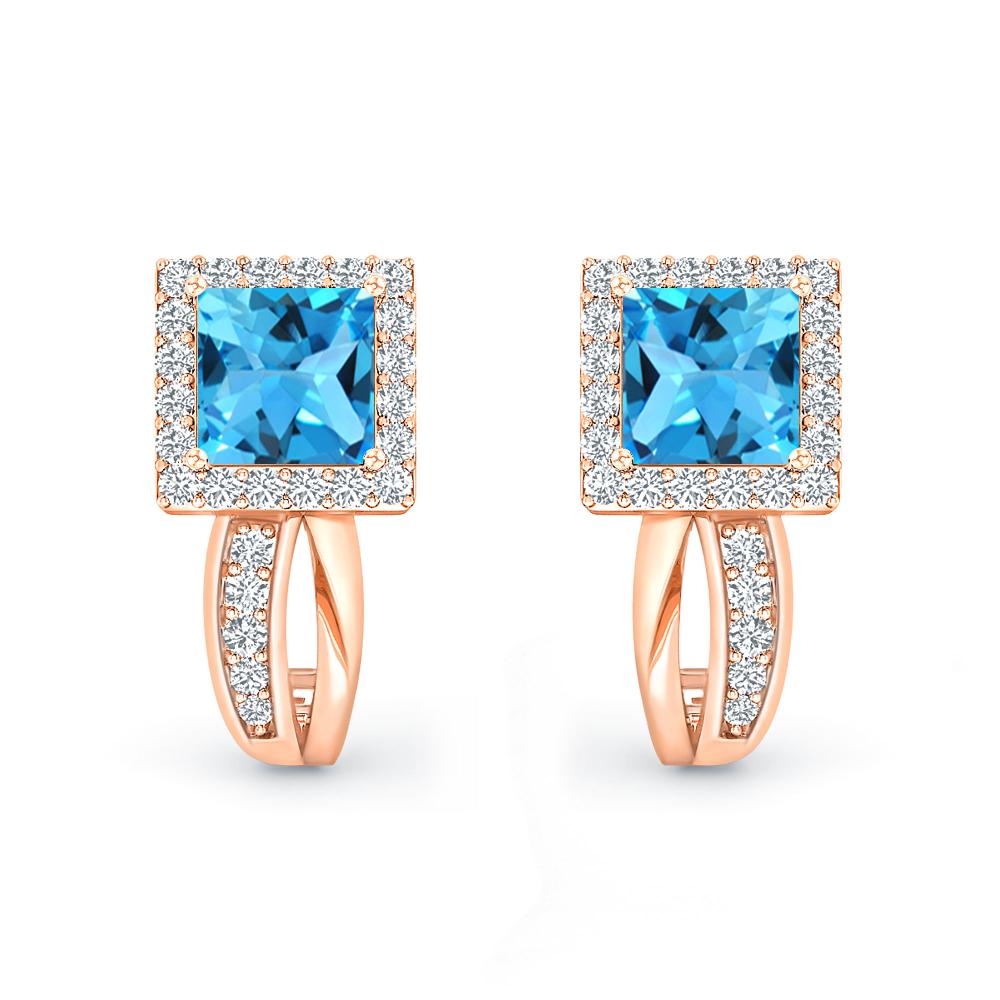 Rose Gold - Blue Topaz