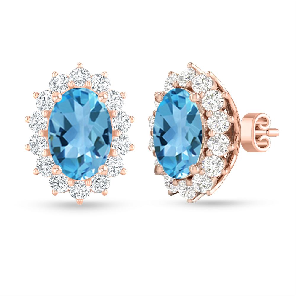 Rose Gold - Blue Topaz