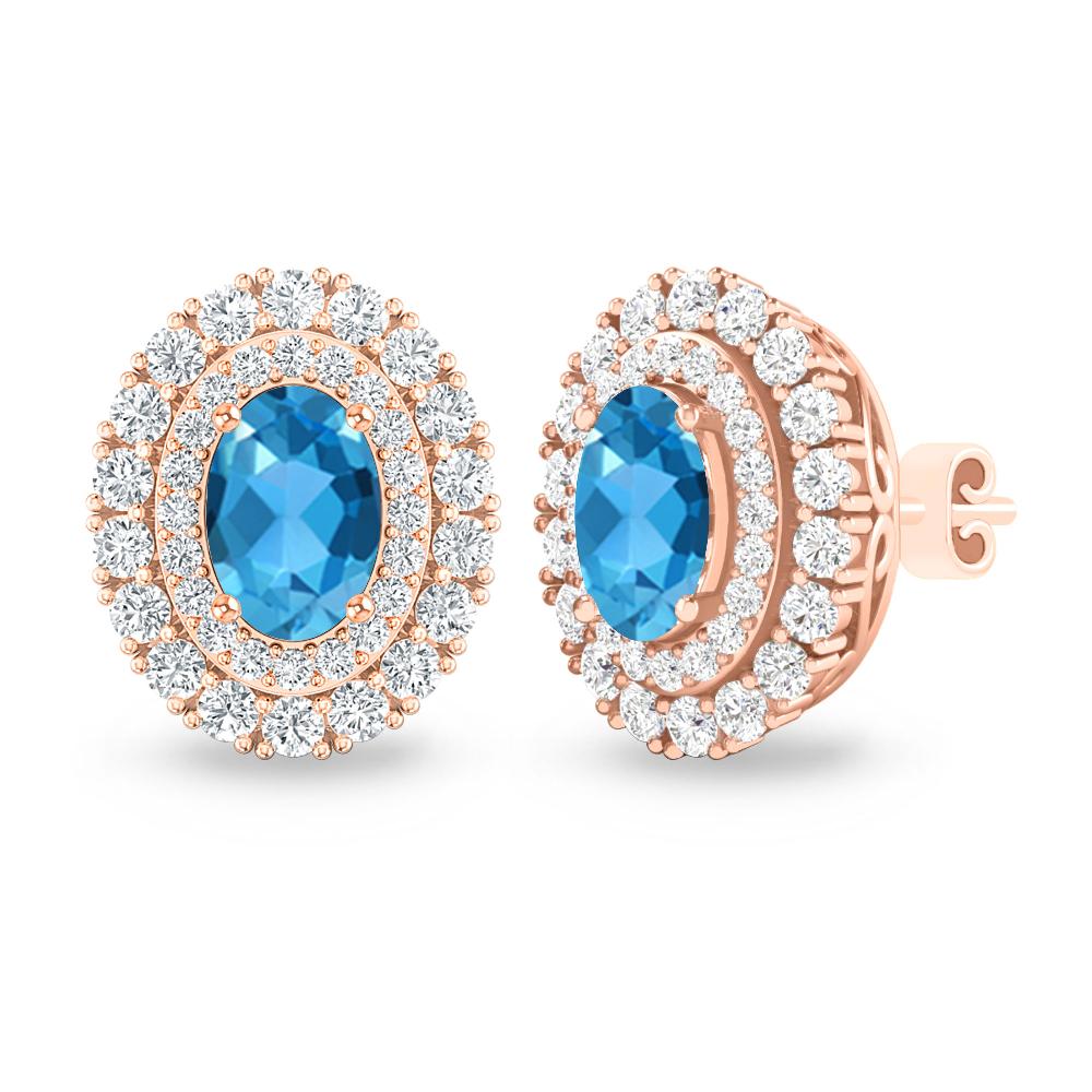 Rose Gold - Blue Topaz