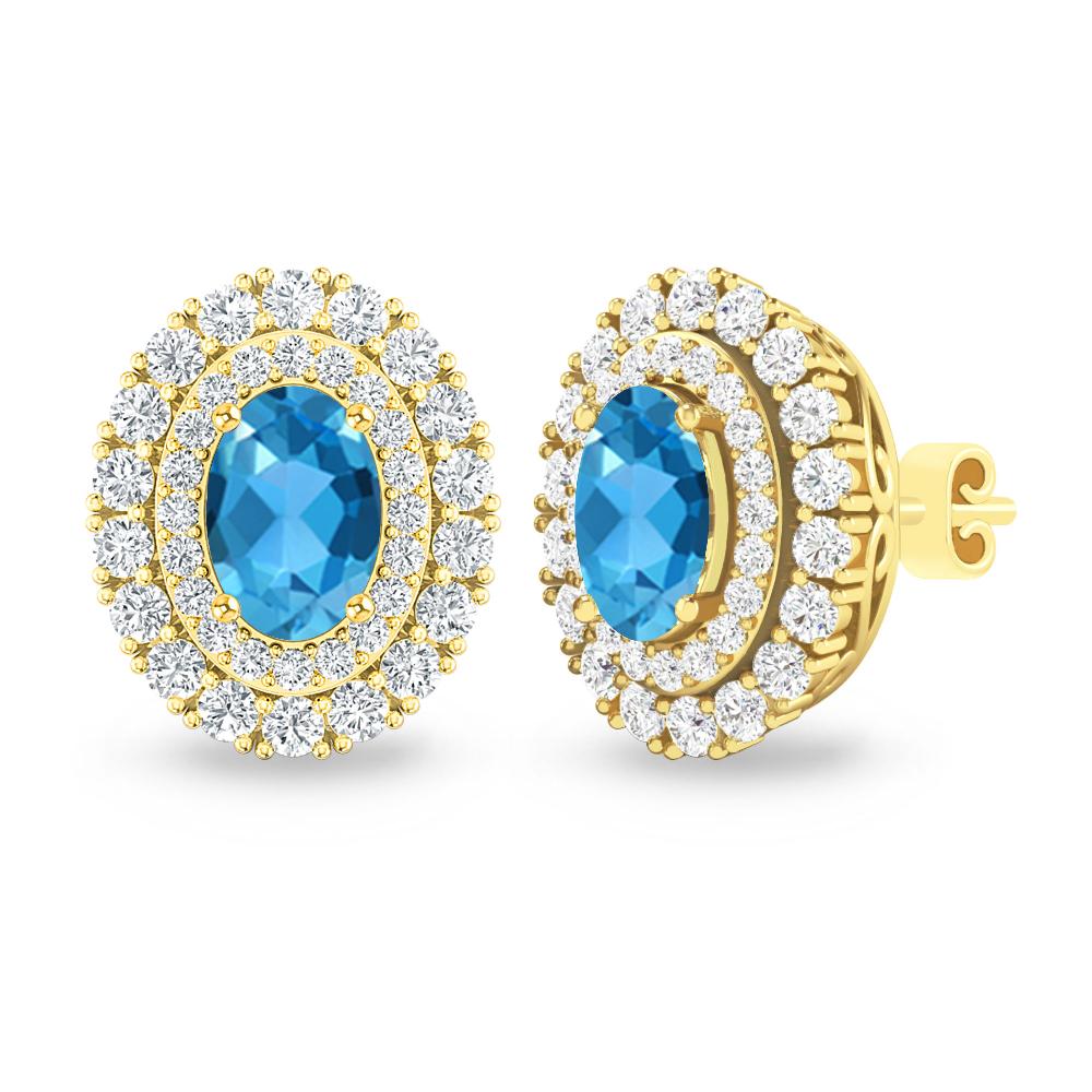 Yellow Gold - Blue Topaz