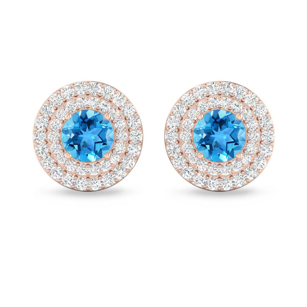Rose Gold - Blue Topaz