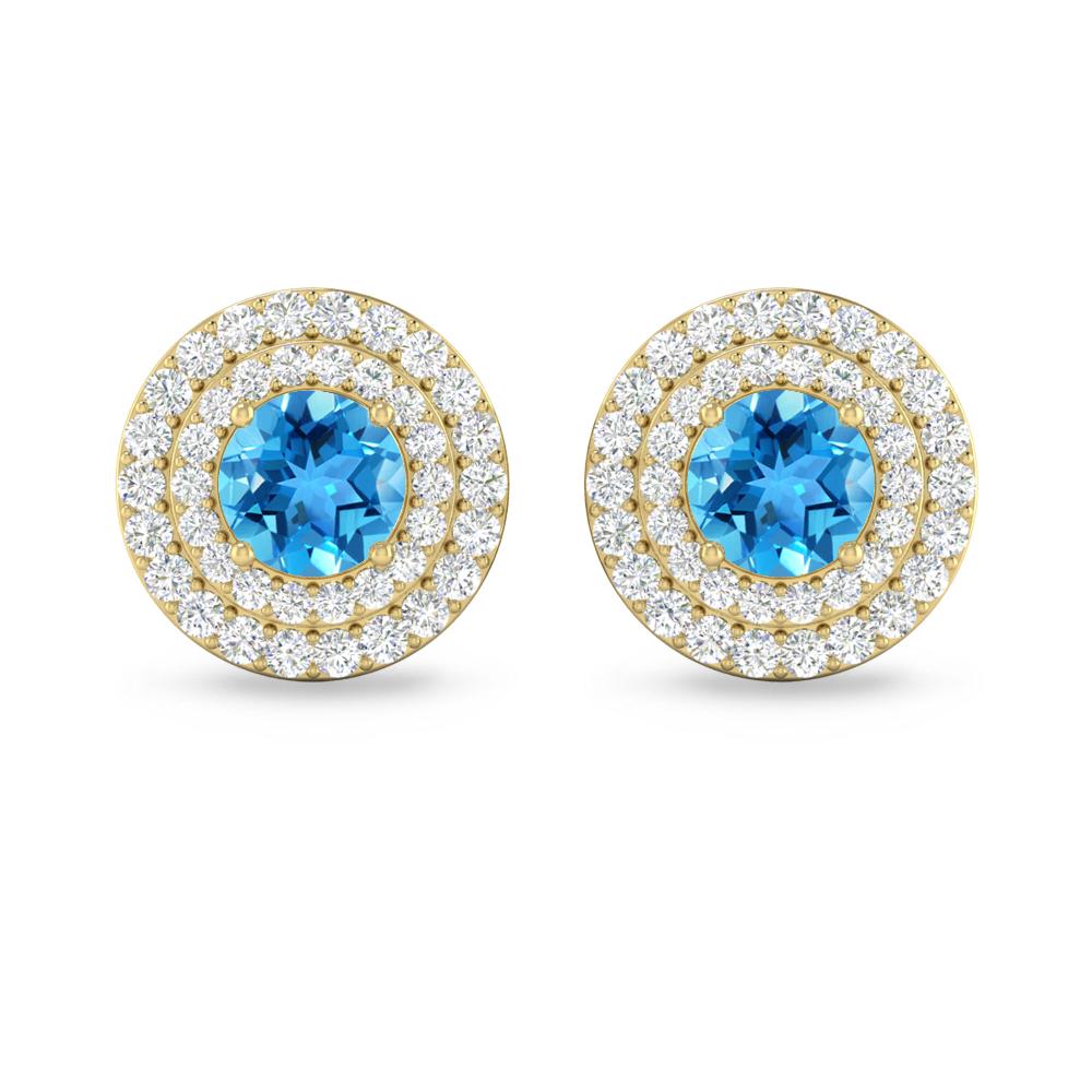 Yellow Gold - Blue Topaz