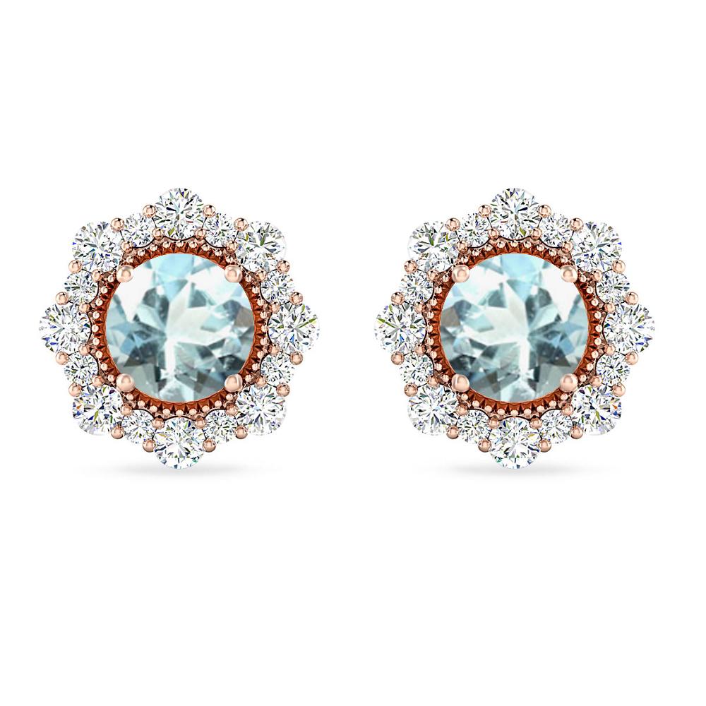 Rose Gold - Aquamarine
