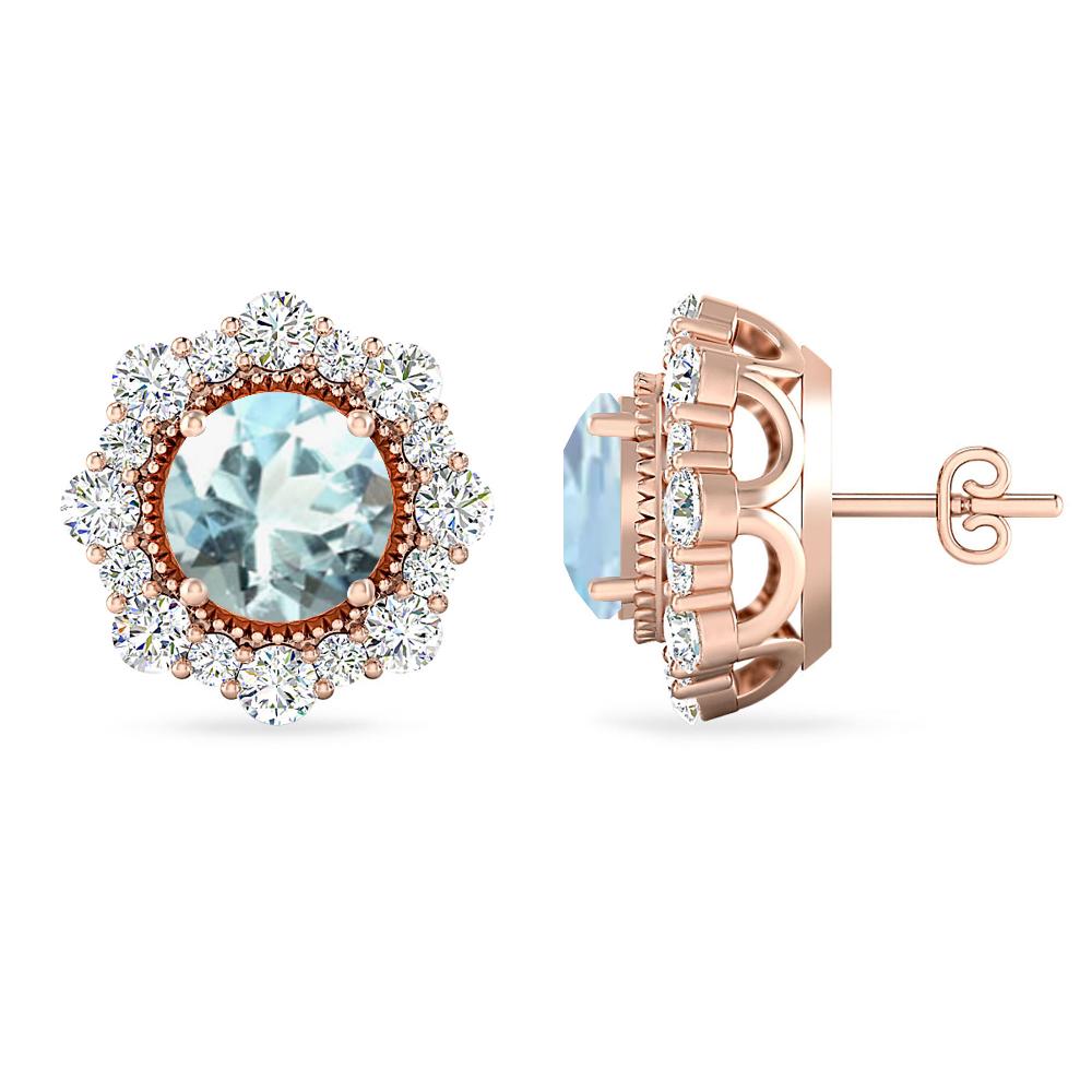 Rose Gold - Aquamarine