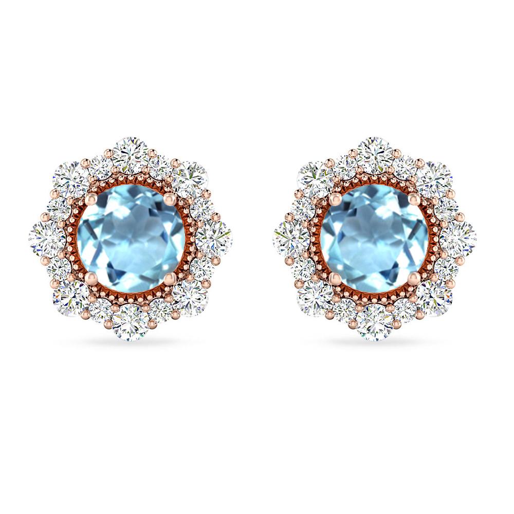 Rose Gold - Aquamarine