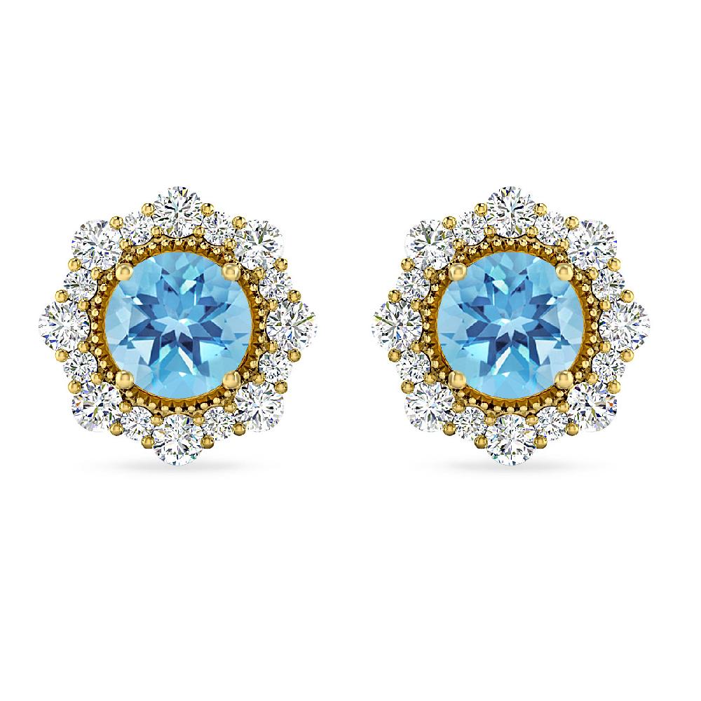 Yellow Gold - Blue Topaz