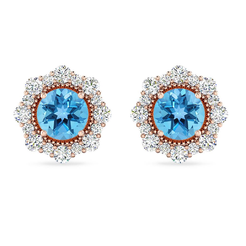 Rose Gold - Blue Topaz
