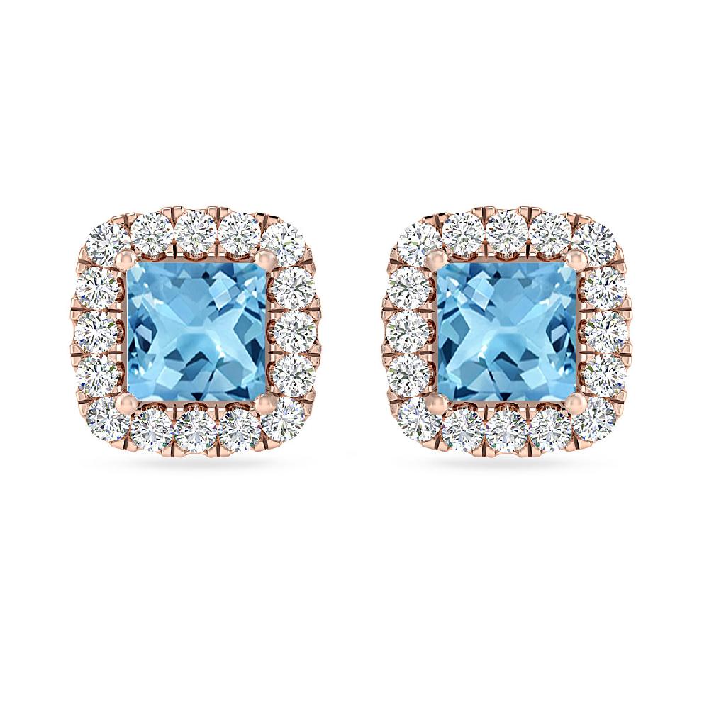 Rose Gold - Blue Topaz