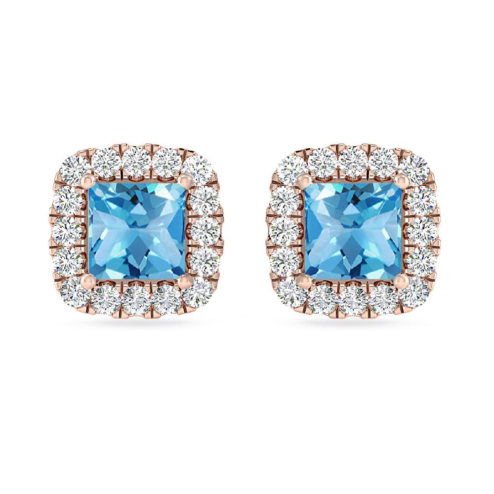 Rose Gold - Blue Topaz