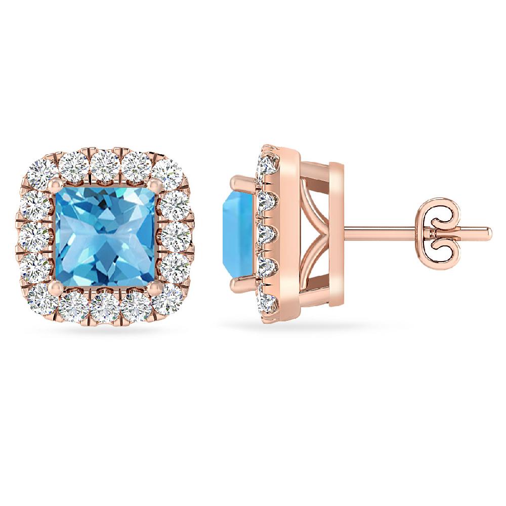 Rose Gold - Blue Topaz