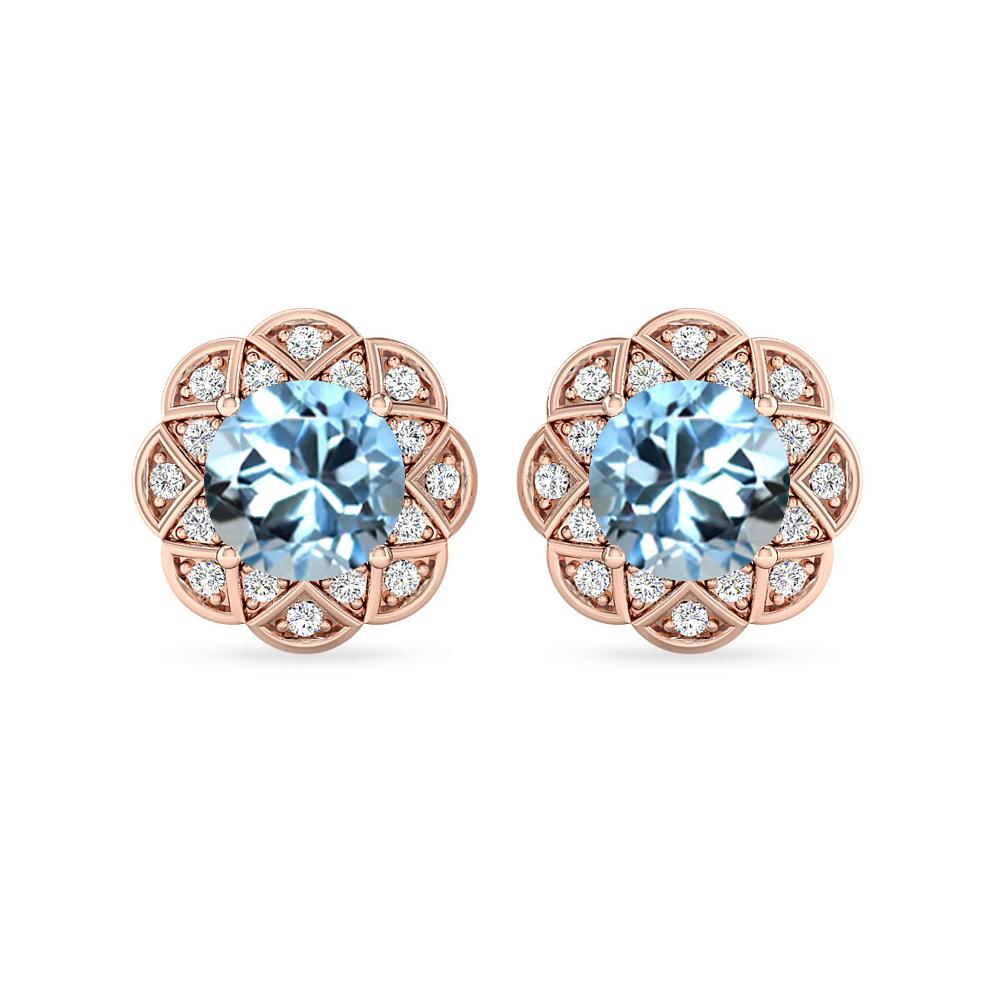 Rose Gold - Aquamarine