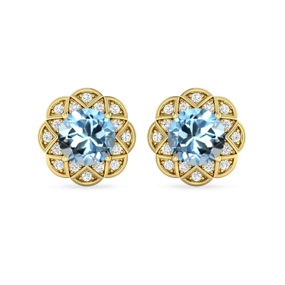 Yellow Gold - Aquamarine