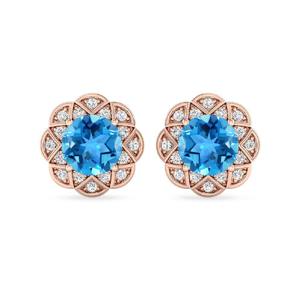 Rose Gold - Blue Topaz