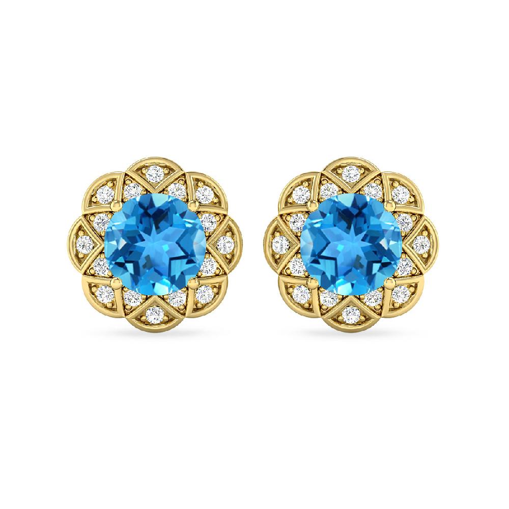 Yellow Gold - Blue Topaz