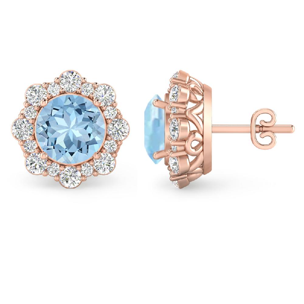 Rose Gold - Aquamarine